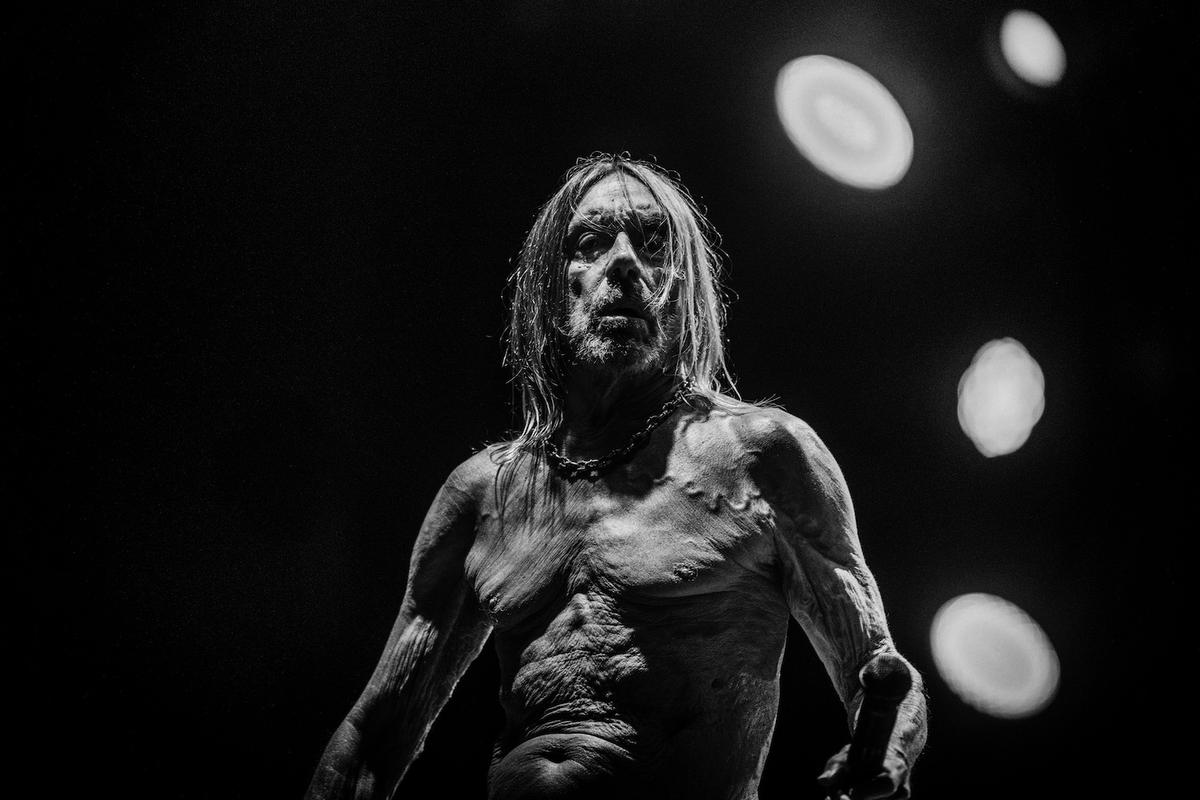 Iggy Pop monochrome topless shot