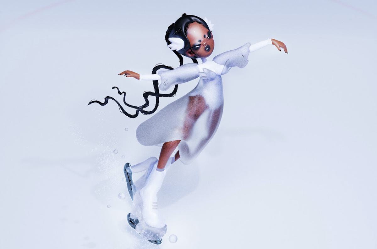 Tkay Maidza ice skating animation