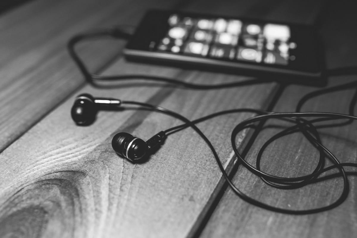 Desk music headphones earphones